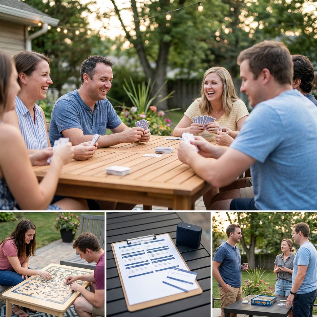 Saturday night ‘summer game stations’ party (adults + mixed ages)