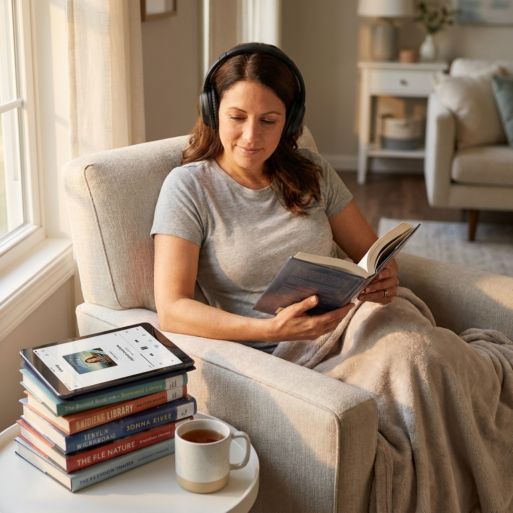 Early August: host a ‘library night’ (at home + at your local library)